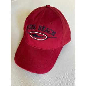 J Hats Kure Beach Shark Baseball Cap Burgundy Red Stretch Fit Hat